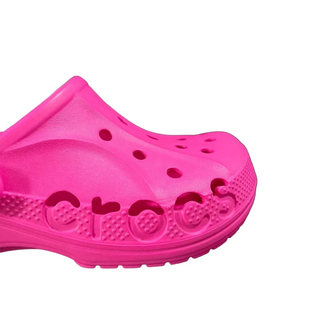 Crocs Baya Youth Girls Slip-on Clogs Size 2 (J2) Pink Water Friendly Lightweight